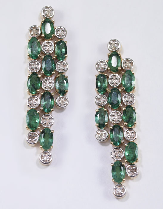 14K GOLD DIAMOND & EMERALD