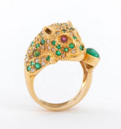 14K GOLD DIAMOND EMERALD &AMP;