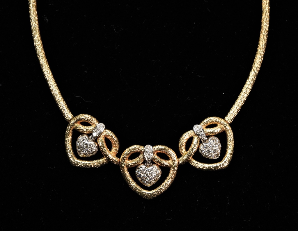 14K GOLD & DIAMOND HEART BARK