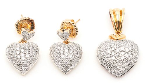 14K GOLD & DIAMOND HEART SHAPED