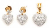 14K GOLD & DIAMOND HEART SHAPE