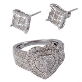 14K GOLD DIAMOND HEART RING &