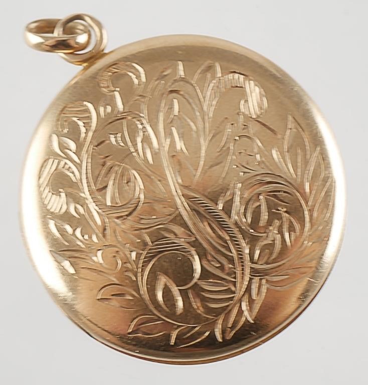 14K GOLD DIAMOND LOCKETRound 14k