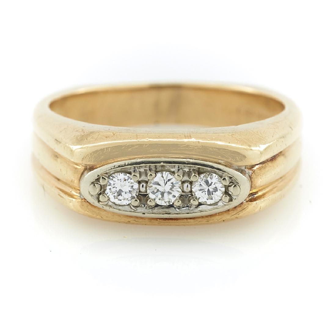 14K GOLD & DIAMOND MAN'S RING