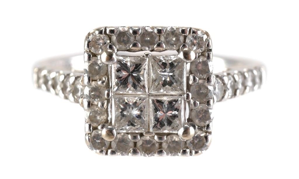 14K GOLD DIAMOND RING14k white gold