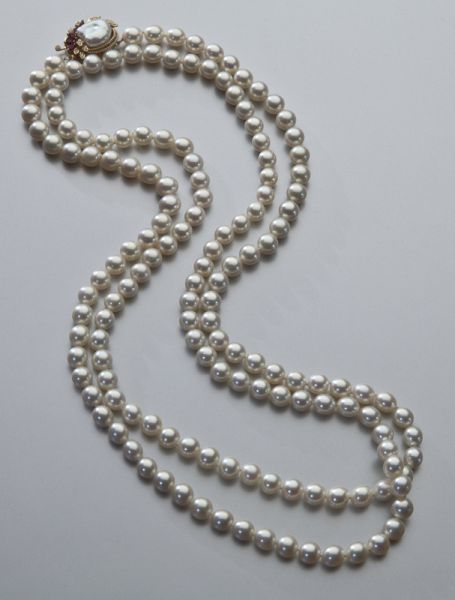 14K gold diamond ruby and pearl