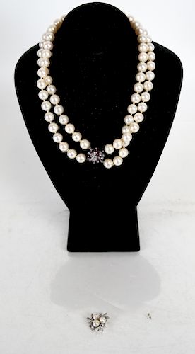 14K GOLD, DIAMOND, RUBY AND PEARL