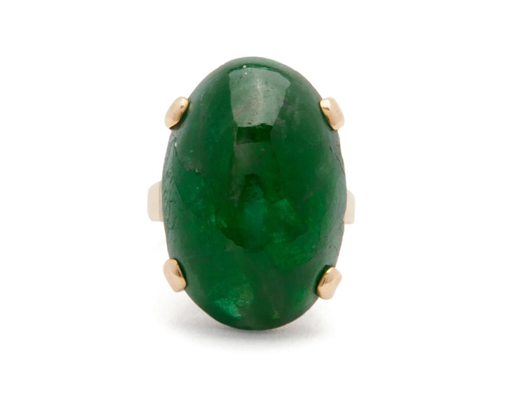 14K GOLD, EMERALD, AND DIAMOND