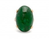 14K GOLD, EMERALD, AND DIAMOND