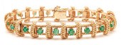 14K GOLD & EMERALD DESIGNER BR