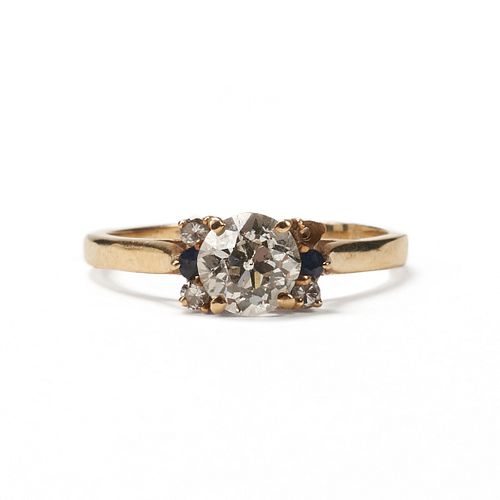 14K GOLD EUROPEAN CUT DIAMOND