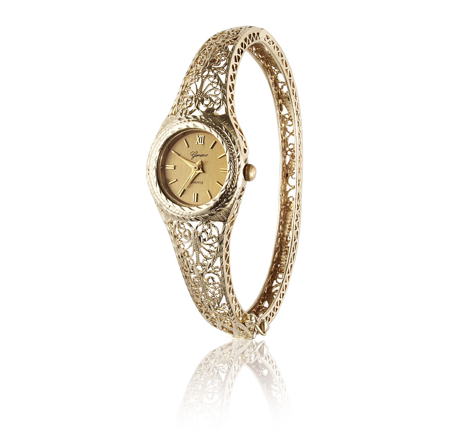 14k GOLD FILIGREE LADIES BANGLE