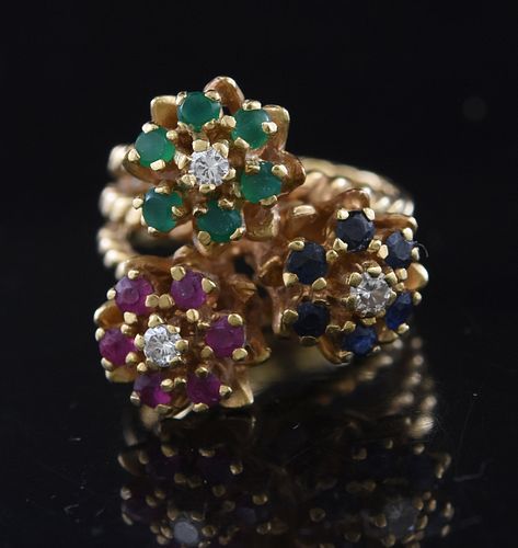 14K GOLD FLORAL RING14K gold floral