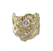 14k GOLD FREEFORM DIAMOND RING