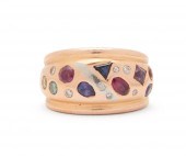 14K GOLD, GEMSET, AND DIAMOND