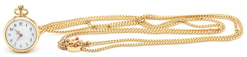 14K GOLD & GEMSTONE FRENCH POCKET
