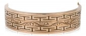 14K GOLD GREEK KEY ENGRAVED HI