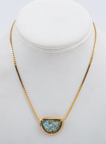 14K GOLD HANDCRAFTED PENDANT W