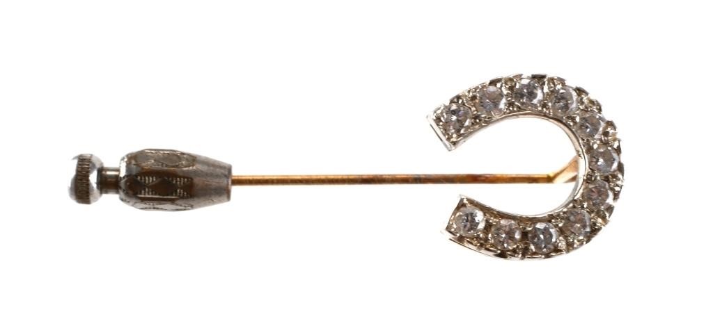 14K GOLD HORSESHOE DIAMONDS STICK