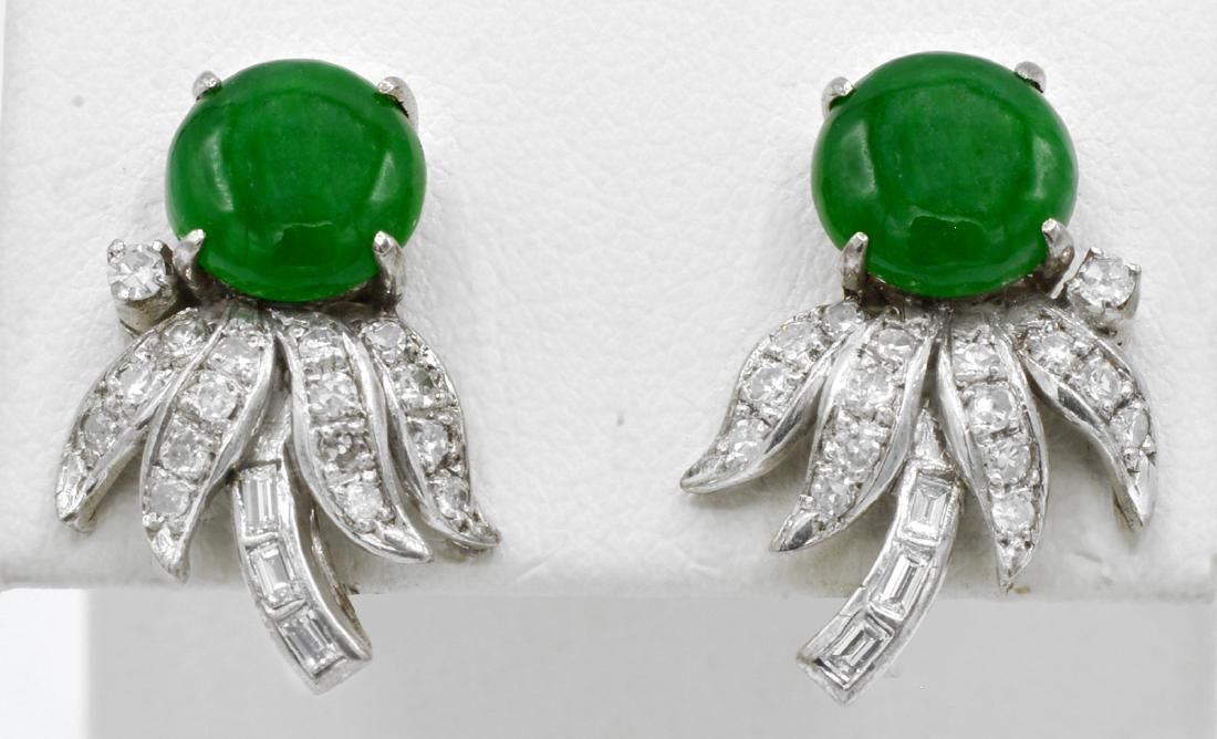 14K GOLD, IMPERIAL JADE EARRINGS