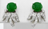 14K GOLD, IMPERIAL JADE EARRIN