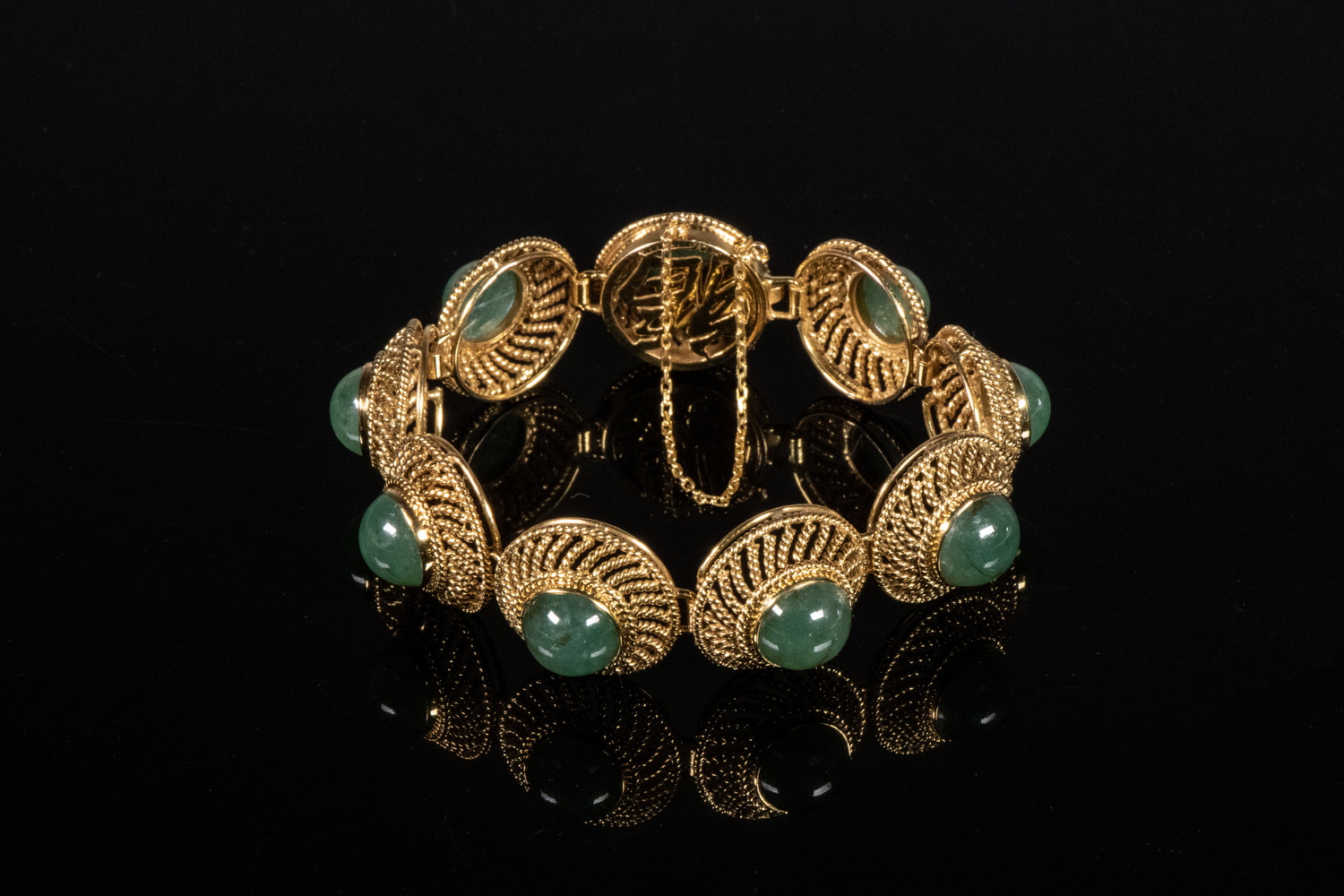14K GOLD & JADEITE BRACELET &