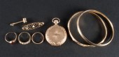 14K gold jewelry including: 1)