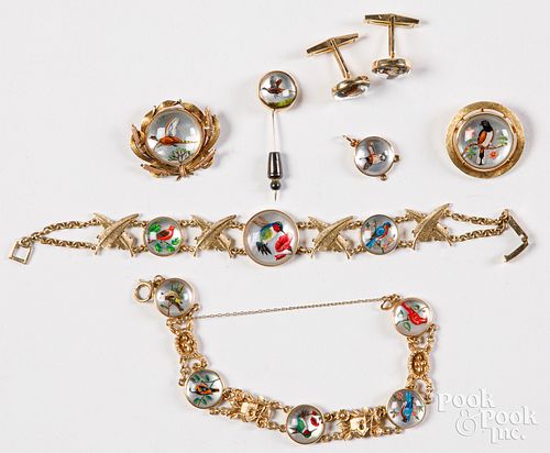 14K GOLD JEWELRY, WITH BIRD