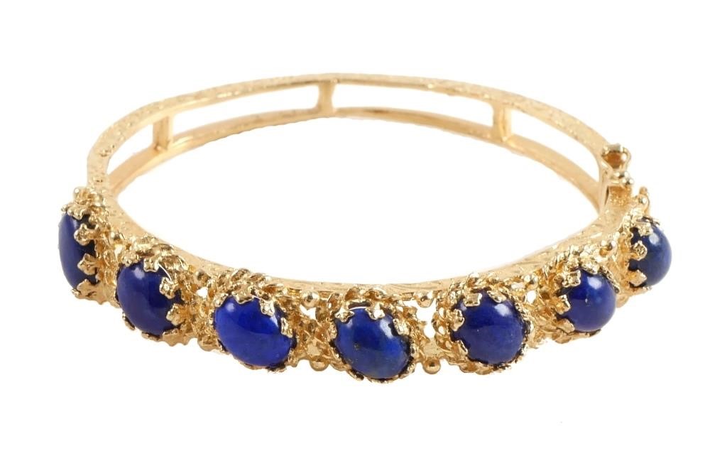 14K GOLD & LAPIS CABOCHON
