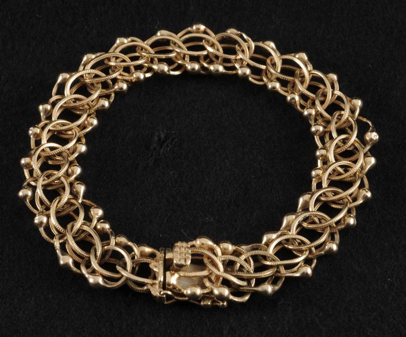 14K GOLD LINK BRACELET Approx. 8
