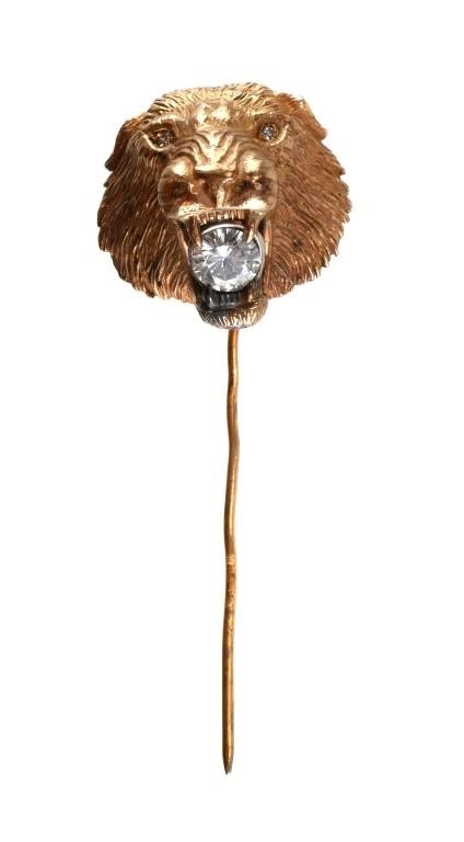 14K GOLD LION HEAD 2/3CT DIAMOND