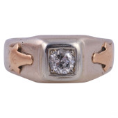 14K GOLD MENS MASONIC DIAMOND