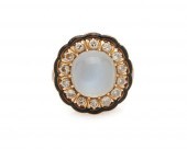 14K GOLD, MOONSTONE, DIAMOND,