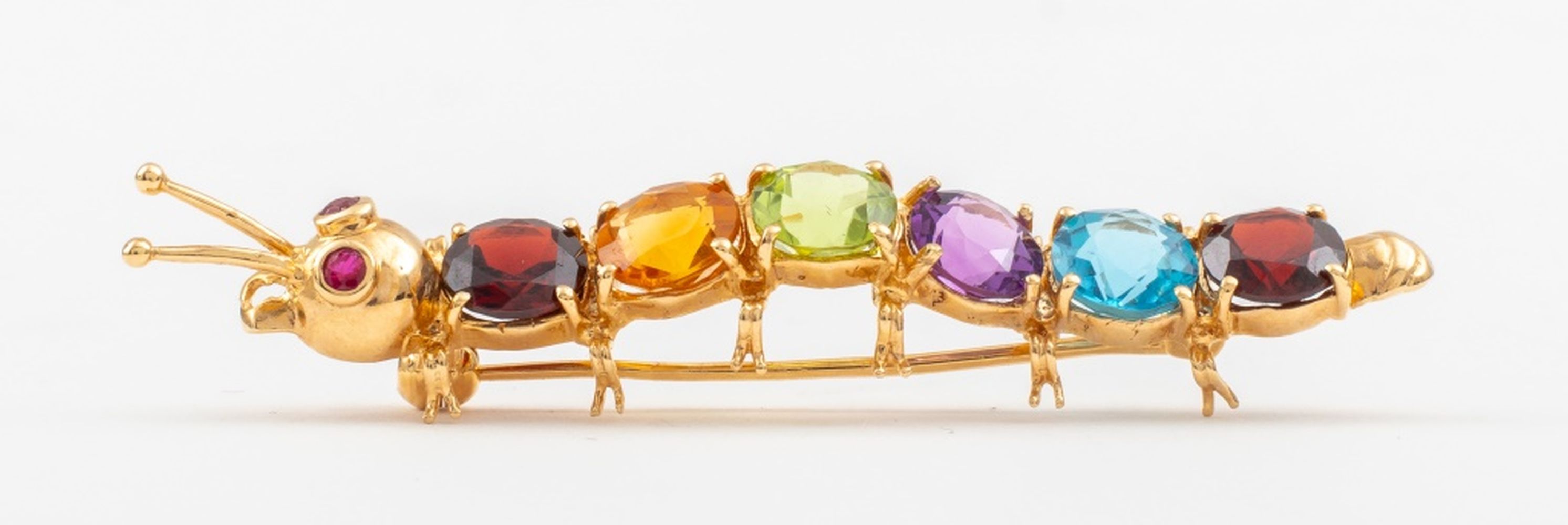 14K GOLD & MULTI-COLORED GEMSTONE