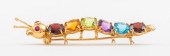 14K GOLD & MULTI-COLORED GEMST