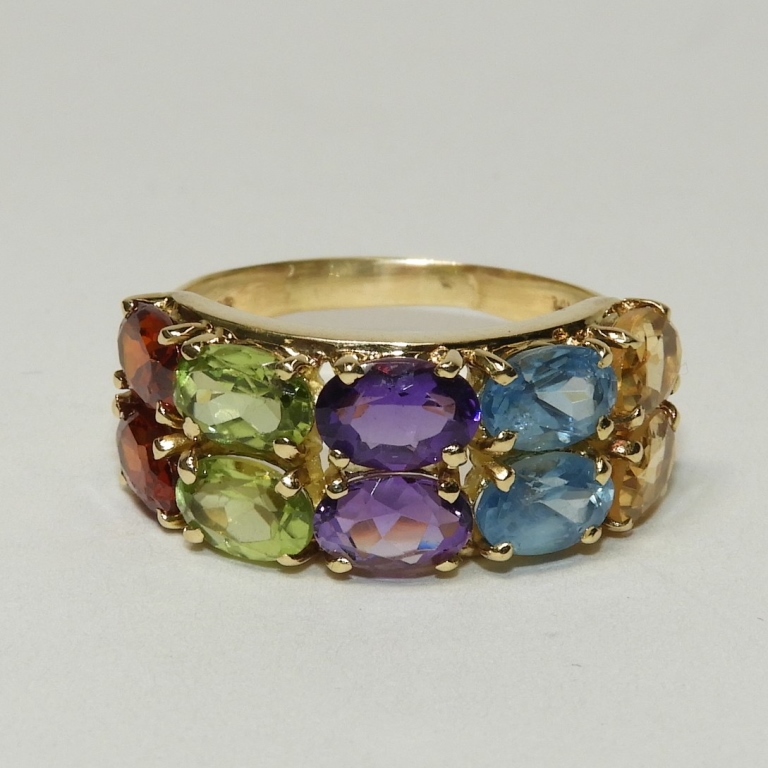 14K GOLD MULTI SEMI PRECIOUS
