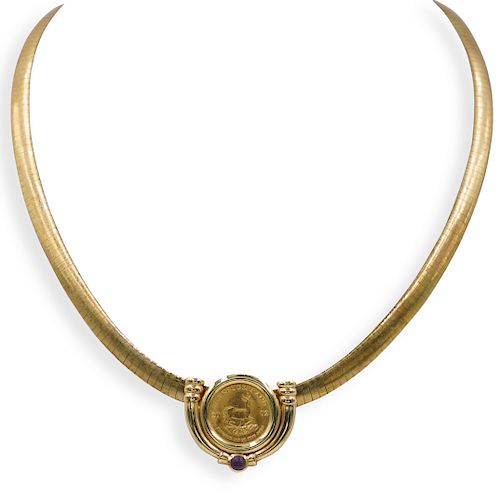 14K GOLD NECKLACE AND KRUGERRAND