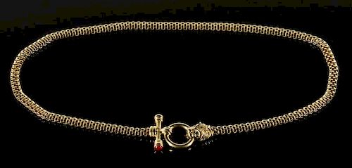14K GOLD NECKLACE WITH PANTHER