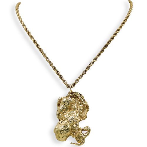 14K GOLD NUGGET PENDANT