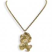 14K GOLD NUGGET PENDANT NECKLA
