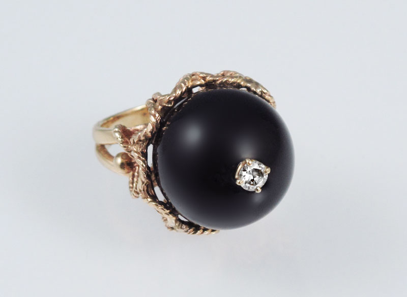 14K GOLD ONYX BALL .25 CT.