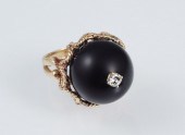 14K GOLD ONYX BALL .25 CT. DIA