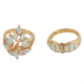 14K GOLD OPAL AND DIAMOND GEMS