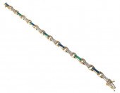 14K GOLD OPAL AND DIAMOND BRAC