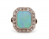 14K GOLD, OPAL, AND DIAMOND RI