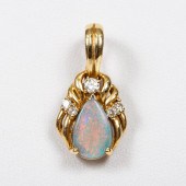 14K GOLD, OPAL, & DIAMOND ENHA