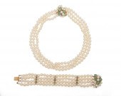 14K GOLD, PEARL, AND GEMSET SU