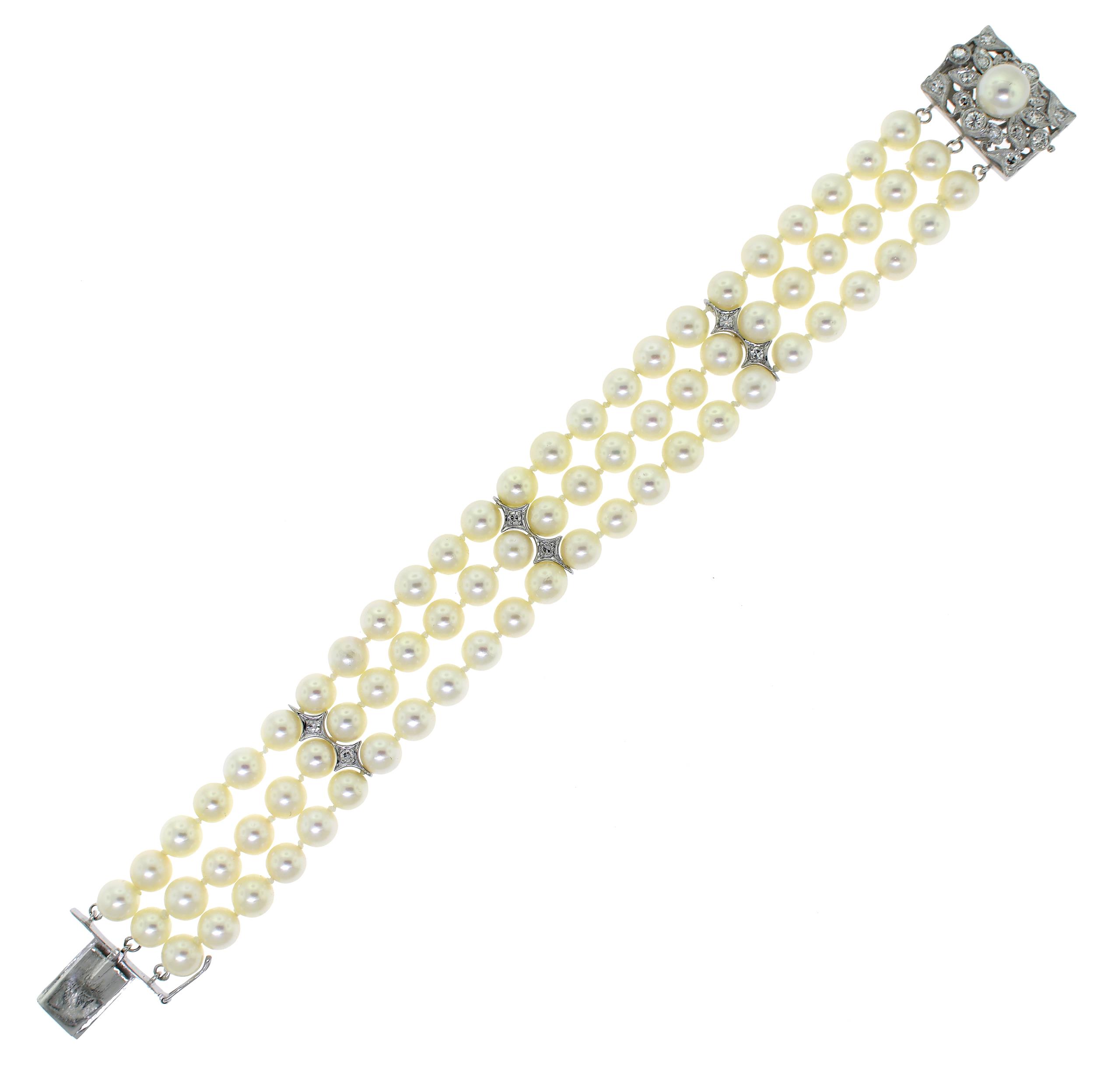 14K GOLD PEARL & DIAMOND