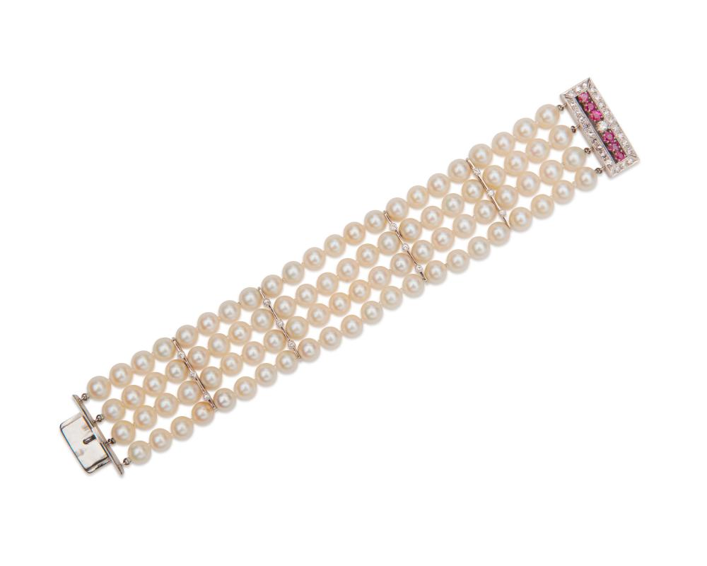 14K GOLD, PEARL, DIAMOND, AND