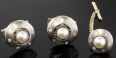 14K GOLD, PEARL, DIAMOND DOME